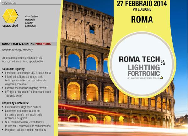 Sistema Commercio e Impresa patrocina il convegno Roma Tech & Lighting